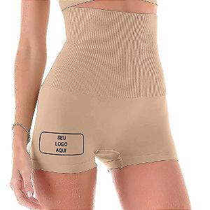 Calcinha Boxer Modeladora Alta Sem Costura com logo