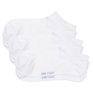 Kit com 3 Pares Meias Cano Invisível Branca