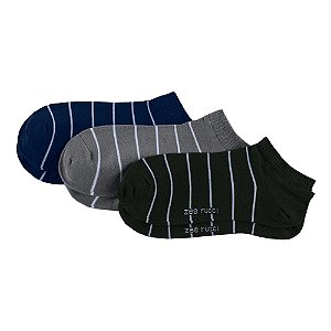 Kit com 3 Pares Meias Cano Invisível