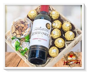 Kit Vinho e Chocolates