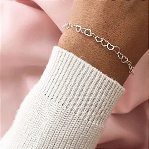 Pulseira Coração Vazado - Prata 925