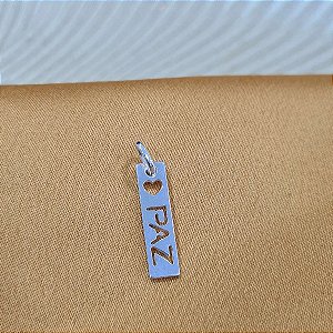 Pingente Plaquinha Paz Liso - Prata 925 - PD571-0912