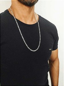 Corrente Masculina Elo 3 por 1 - Prata 925- 60 cm - 4mm