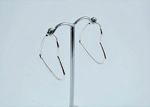 Argola Lisa Coração 32 mm - Prata 925 - MB08-1623