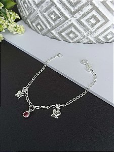 Pulseira Infantil c/ Borboleta Prata 925 - MP134-1428