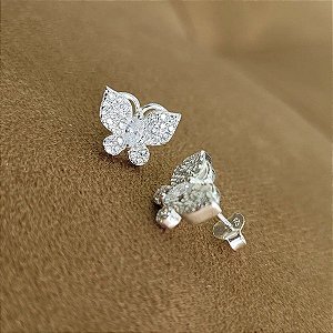 Brincos Borboleta Cravejada com Zircônias Prata 925 - MB58-2339