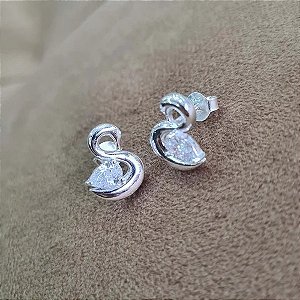 Brincos Cisne com Zircônia Prata 925 - MB59-2239
