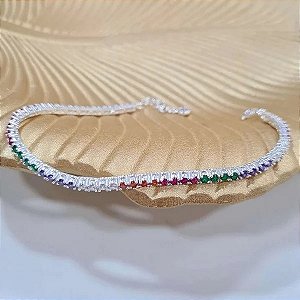 Pulseira com Pedras Coloridas Prata 925 - MP33-63110