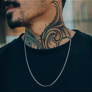 Corrente Masculina Elo Tampa de Latinha - Prata 925 - 2 mm - 60 cm