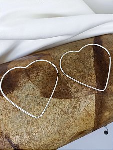 Argola Lisa Coração 57 mm - Prata 925 - MB71-1938