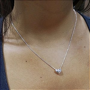 Gargantilha Coração - Prata 925 - V12 - 45 cm - MC72-1938