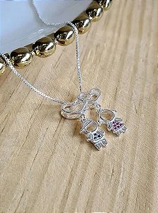 Gargantilha Casal Filhos (Menino/Menina) - Prata 925 - MC89-4080