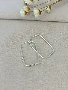 Argola Quadrada - 24mm - Prata 925