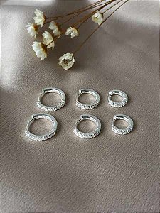 Trio Argolas Cravejadas - Prata 925 - MB135-58138
