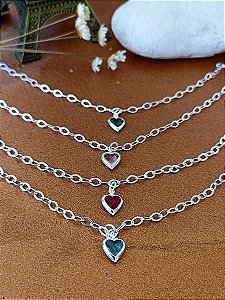 Pulseira Com Coração Color - Prata 925 - MP146-1632