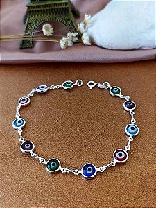 Pulseira Olho Grego Multicor - Prata 925 - MP149-3672