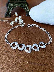 Pulseira Corações - Prata 925 - MP151-3264