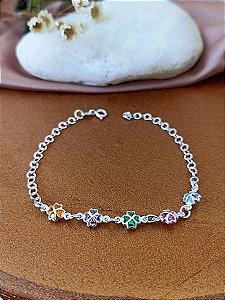Pulseira Com Trevos Color - Prata 925 - MP153-2046
