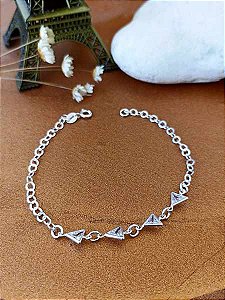 Pulseira Com Triângulos Zircônia - Prata 925 - MP158-1940