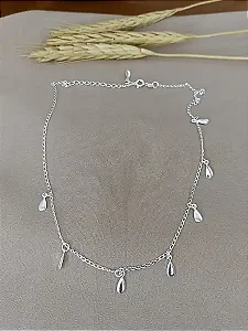 Gargantilha Choker Com Gotas- Prata 925 - MC126-2652