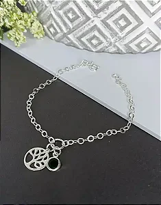 Pulseira Árvore da vida Com Zircônia Verde - Prata 925 - MP165-2036