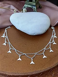 Tornozeleira Renda Com Cauda de Sereia - Prata 925 - MTZ19-4694