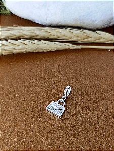 Berloque Bolsa Cravejada Zirconia - Prata 925 - BL23-1638
