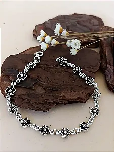 Pulseira Flor Bali Pikun - Prata 925 - Cor Envelhecida - MP198-51102