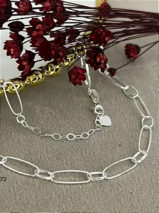 Gargantilha Choker Elo Alongado - Prata 925 - MC186-72144