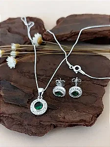Conjunto Cravejado Com Pedras Zircônias - Prata 925 - MCJ29-4592