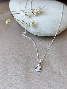 Gargantilha Nossa Senhora Aparecida Cravejada - Prata 925