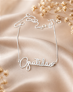 Gargantilha Gratidão Prata 925 - V12 - 45cm