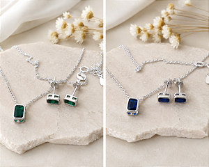 Conjunto Pedras Zircônias - Prata 925