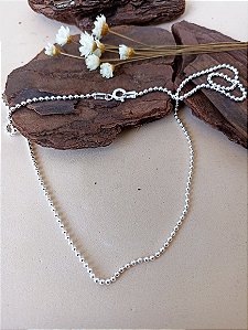 Gargantilha Bolinha Lisa - 2mm - Prata 925