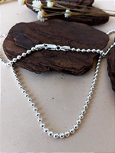 Gargantilha Bolinha Lisa - 3mm - Prata 925 - 40cm