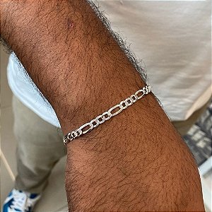 Pulseira Masculina 3 Por 1 - 5mm - 6.1g - 22cm - Prata 925