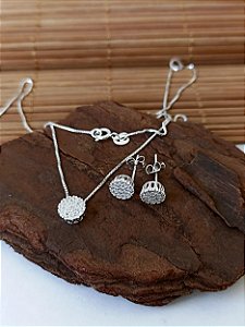 Conjunto Ponto de Luz Cravejado - Prata 925 - MCJ37-3676