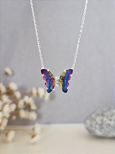 Gargantilha Borboleta Furta Cor - Prata 925 - MC289-2972