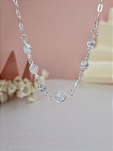 Gargantilha Choker Com Zircônias - Prata 925