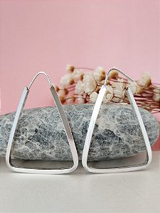 Argola Triangular 32 mm - Prata 925 - MB366-1434