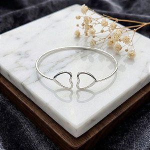 Bracelete Dois Corações - Prata 925 - MP262-1642
