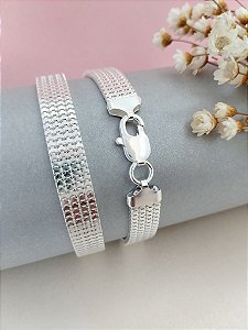 Pulseira Esteira Veneziana 4 fios - Prata 925 - MP266-105230