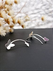 Brinco Ear Cuff Borboleta - Prata 925 - MB378-1938