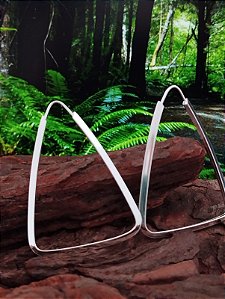 Argola Triangular 32 mm - Prata 925 - MB415-1640