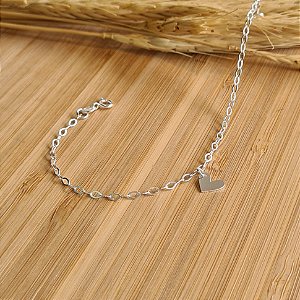Pulseira Coração Chapinha - Prata 925 - MP282-1127