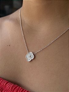 Gargantilha Trevo Cravejado - Prata 925 - MC314-46115