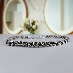 Pulseira Bali Pikun cor Envelhecida - 18cm -  Prata 925 - MP293-100250