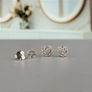Brinco Florzinha Prateada -  5mm - Prata 925 - MB583-1025