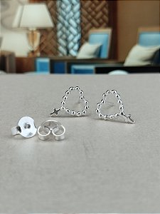 Brinco Coração com Pontinhos - 11mm - Prata 925 - MB590-820