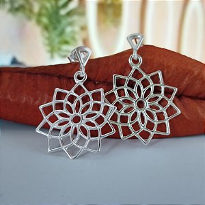 Brinco Pêndulo Mandala - 3cm - Prata 925 - MB621-2767